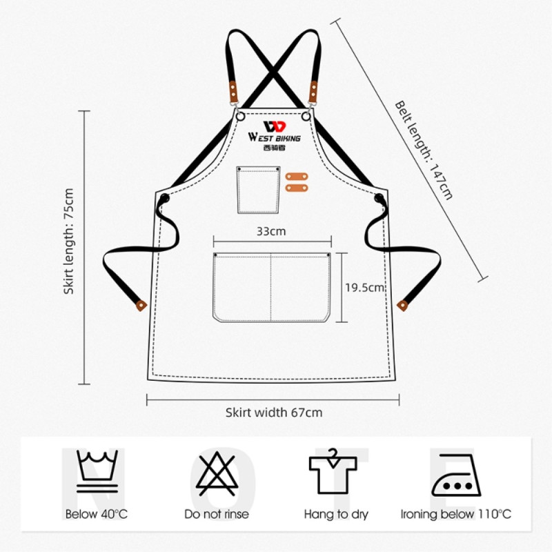WEST BIKING Apron Canvas Apron for woodworker mechanics