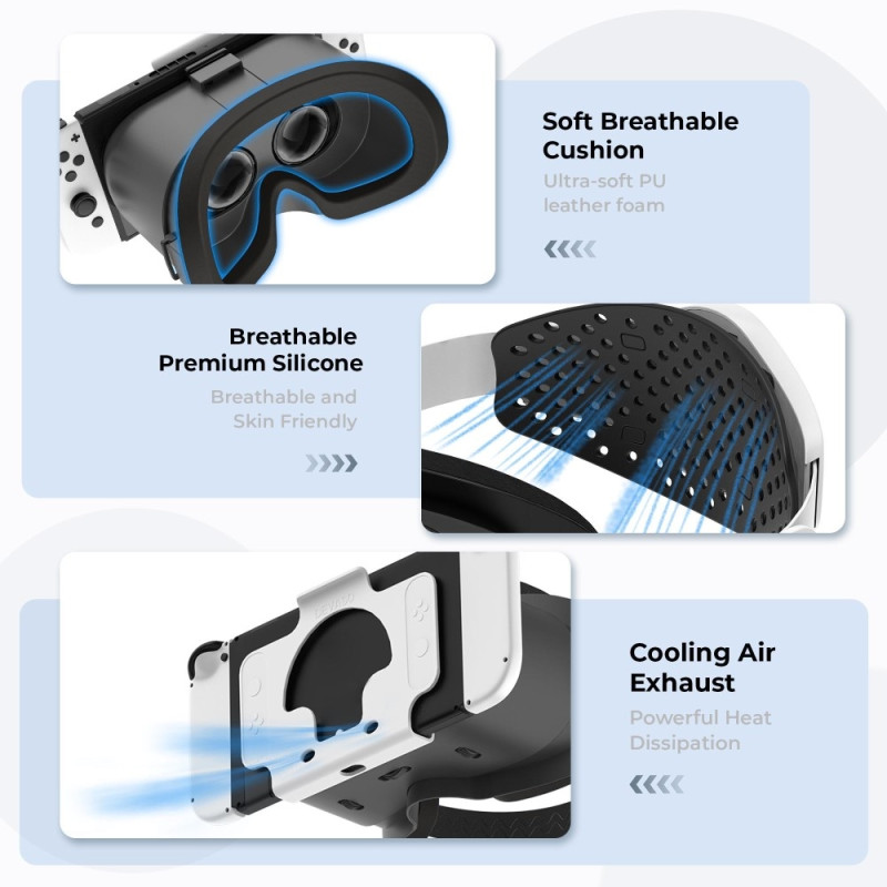 DEVASO kompatibel med Nintendo Switch VR headset med justerbar hovedstrop