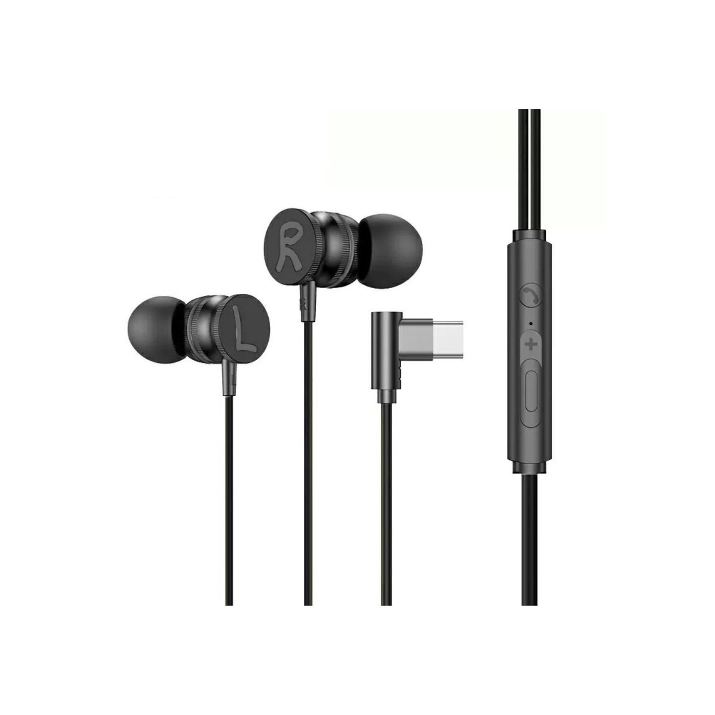 USB - C Headphone with Mic Magnetic In - ear Gaming - Black