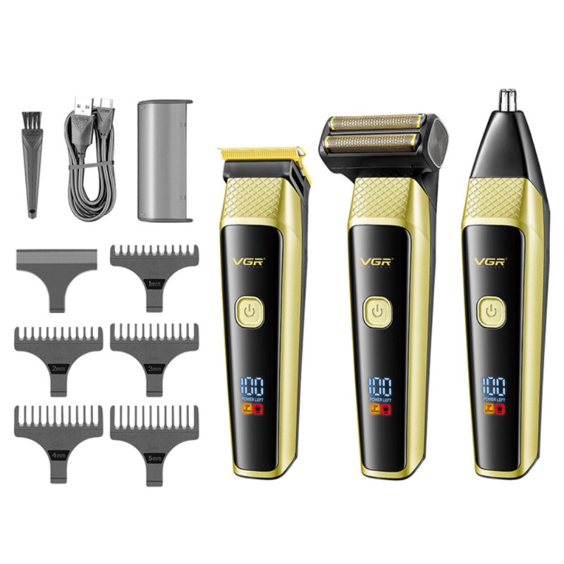 VGR Hair Clipper Nesehårtrimmer Oppladbar skjeggtrimmer