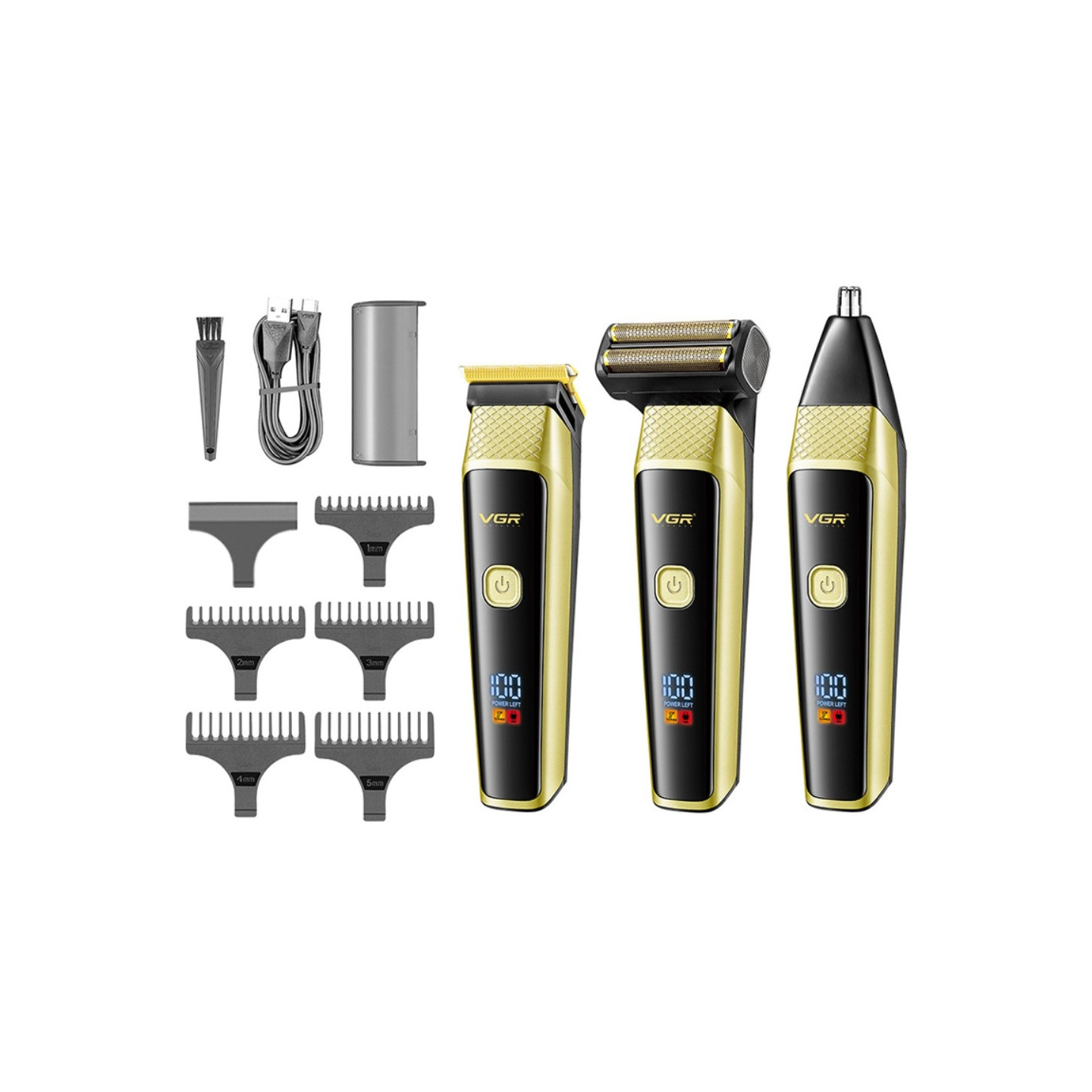 VGR Hair Clipper Nesehårtrimmer Oppladbar skjeggtrimmer