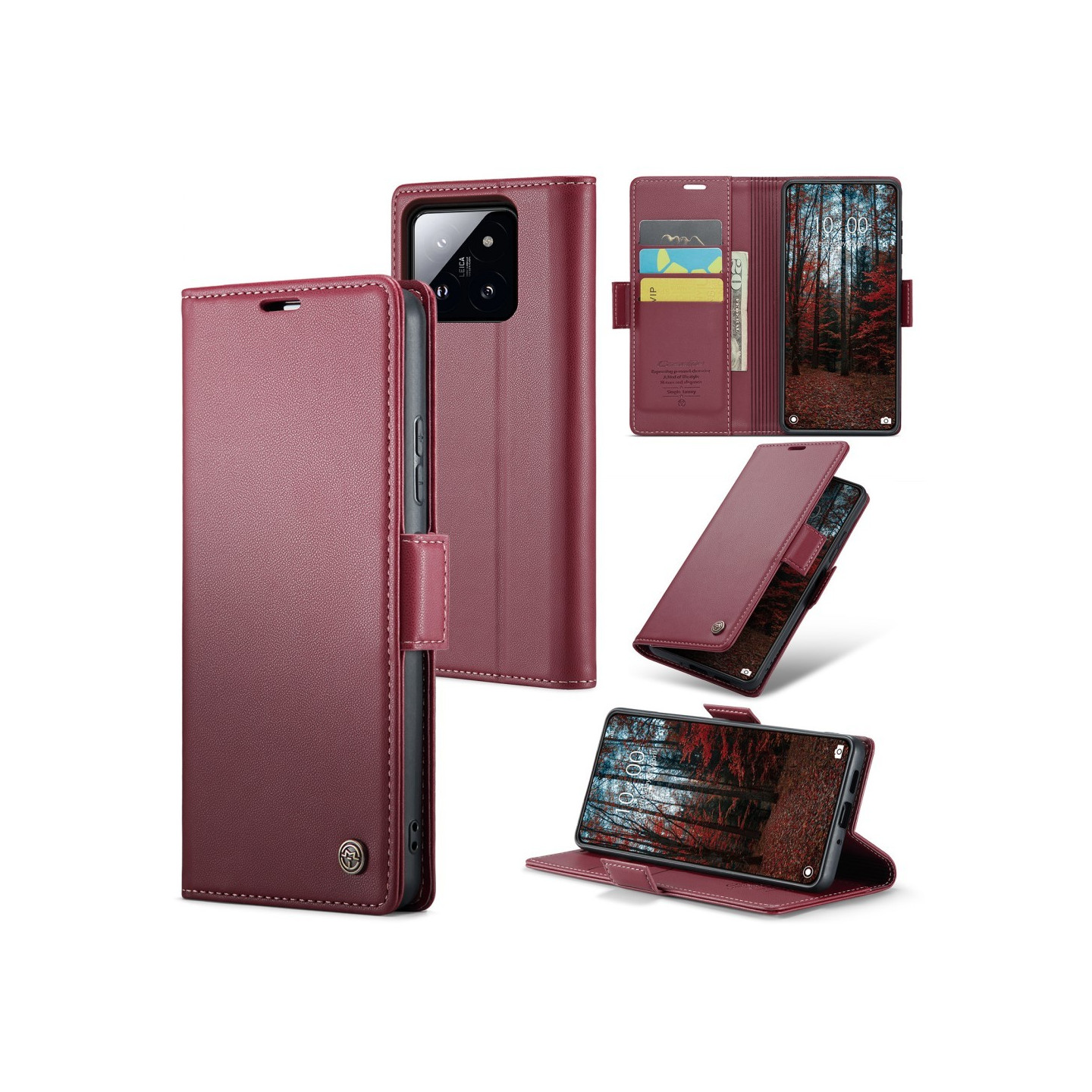 CASEME Lommebok - deksel Xiaomi 14 - Rød