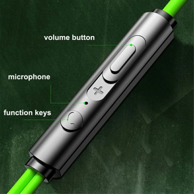 USB - C Headphone with Mic Magnetic In - ear Gaming - Green