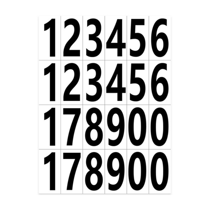 2 Sheets 5 x 2.5cm numerical label stickers Numbers