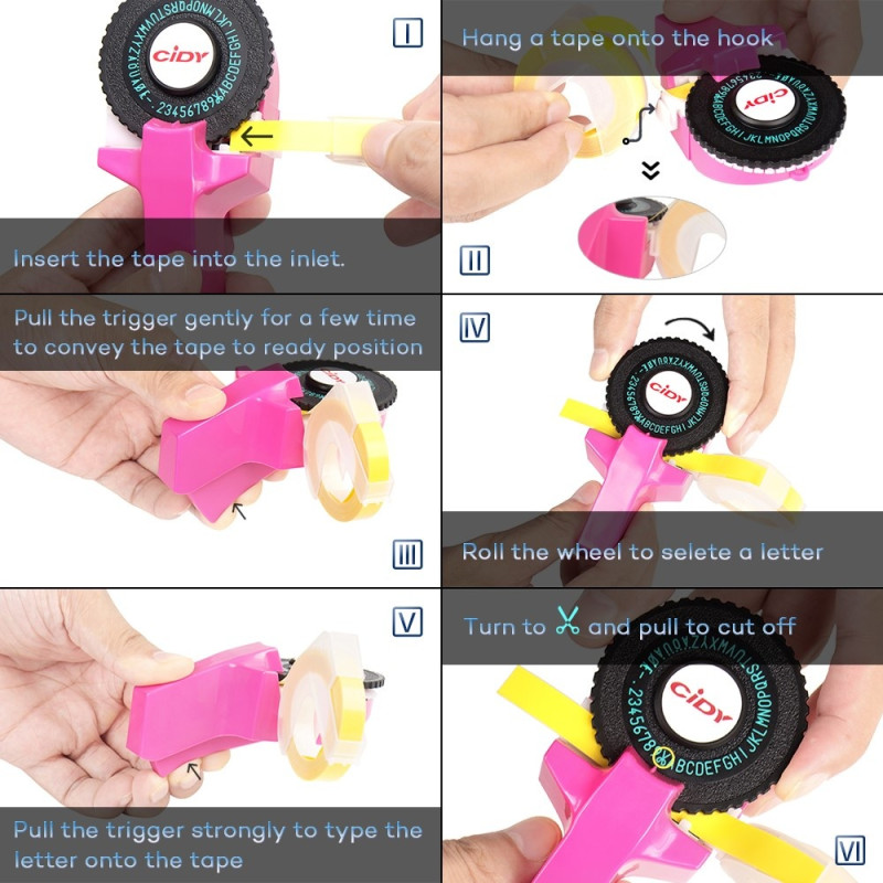 labelmaskine med 2 stk 9 mm til Motex 3D printer label