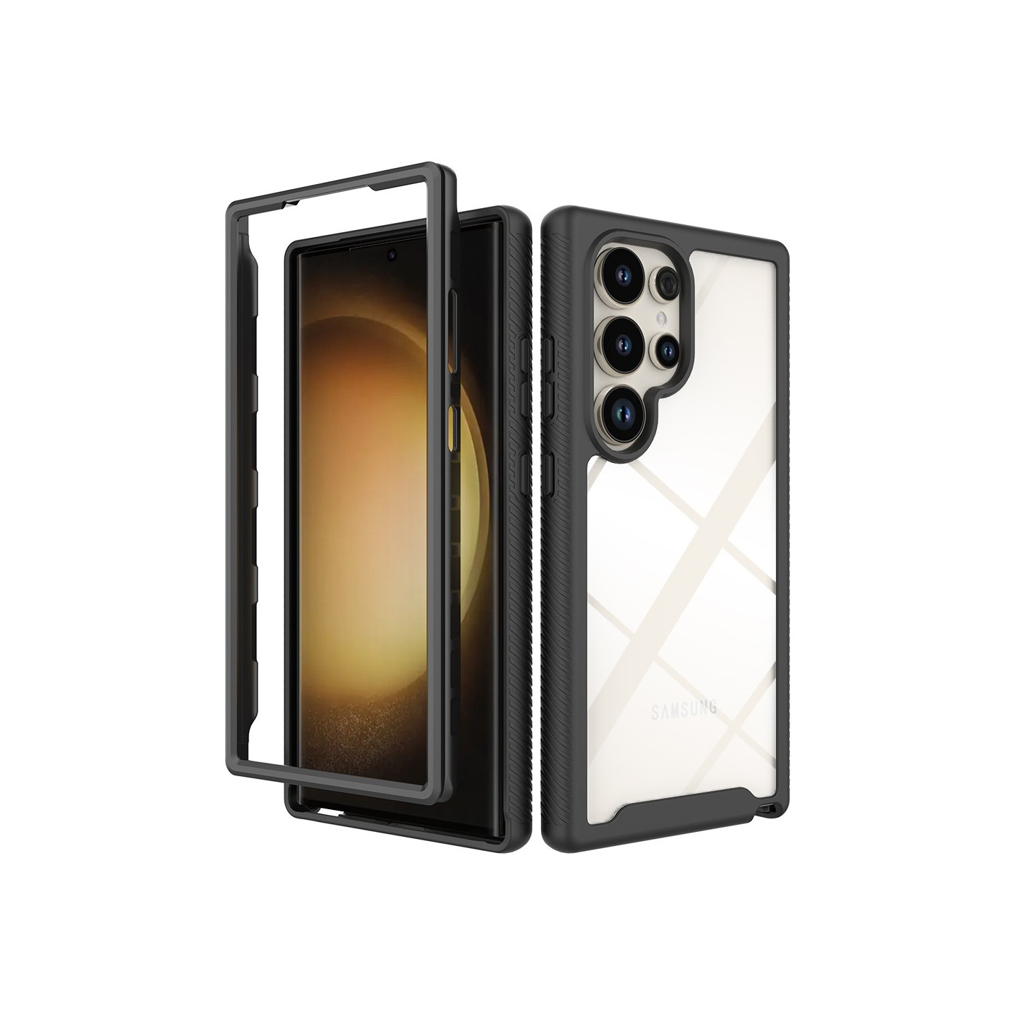 Til Samsung Galaxy S24 Ultra Case PC+TPU Støddæmpende Mobiltelefon Bagside