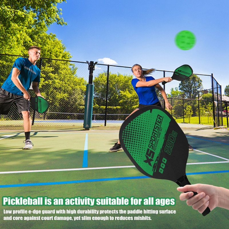 Pickle Ball racketsett Padlesett 2 racketer 4 sylteballer