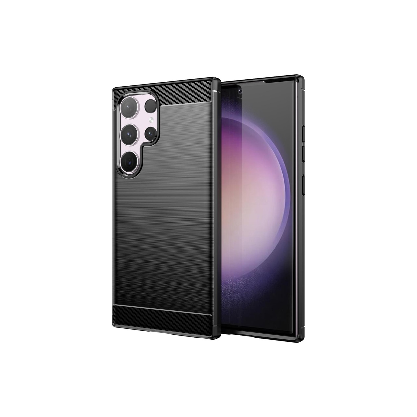 Samsung Galaxy S24 Ultra Kotelon Puhelimen Kansi TPU Hiilikuiturakenne