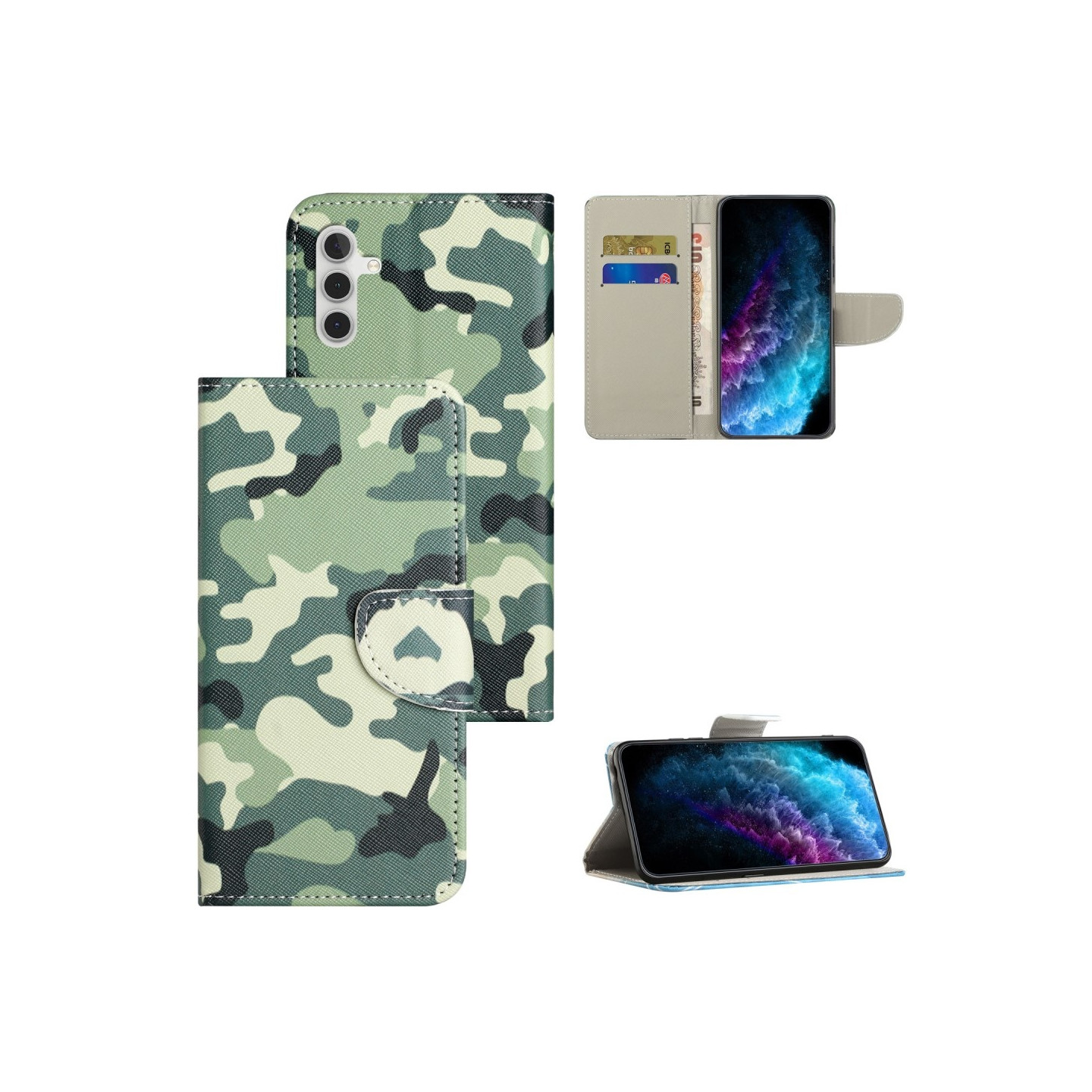 For Samsung Galaxy A15 Wallet Stand Case Pattern Phone Cover