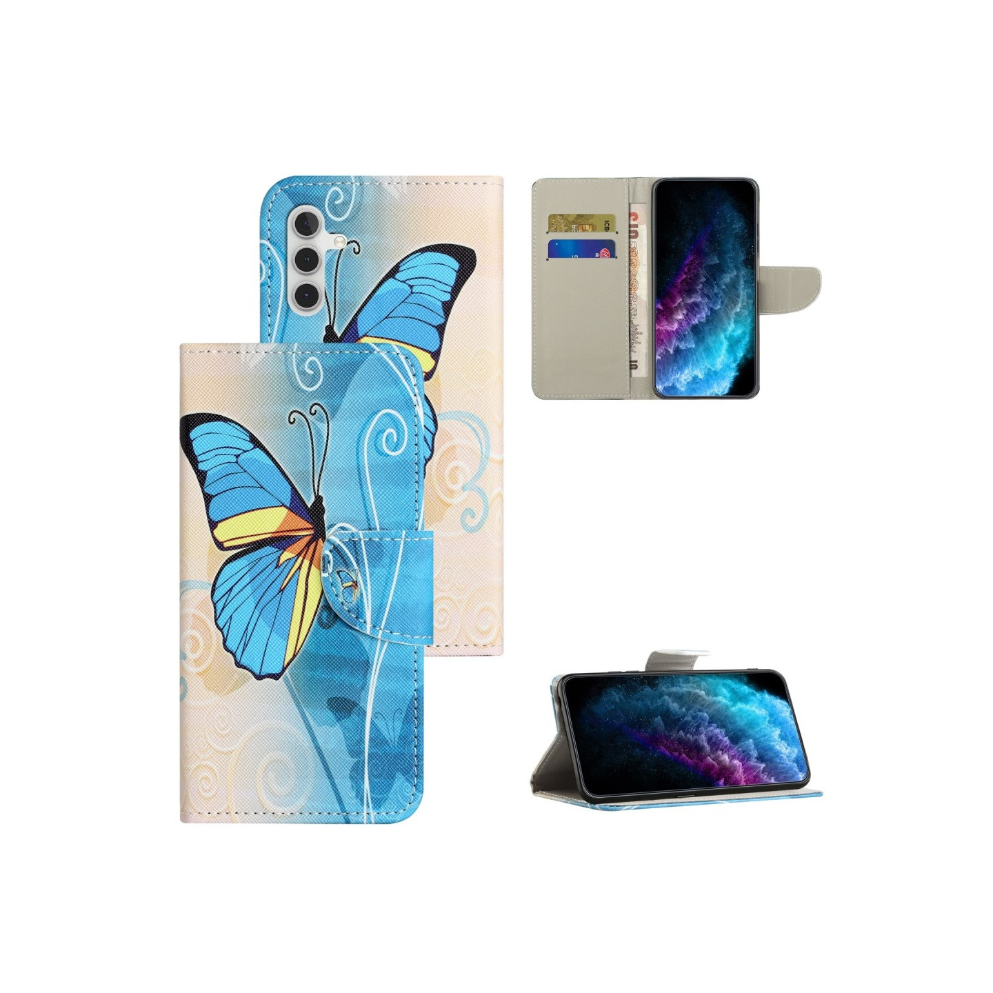 For Samsung Galaxy A15 Wallet Stand Case Pattern Phone Cover