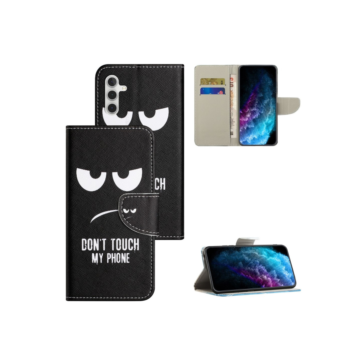 Til Samsung Galaxy A15 tegnebogstativetui mønstertelefoncover