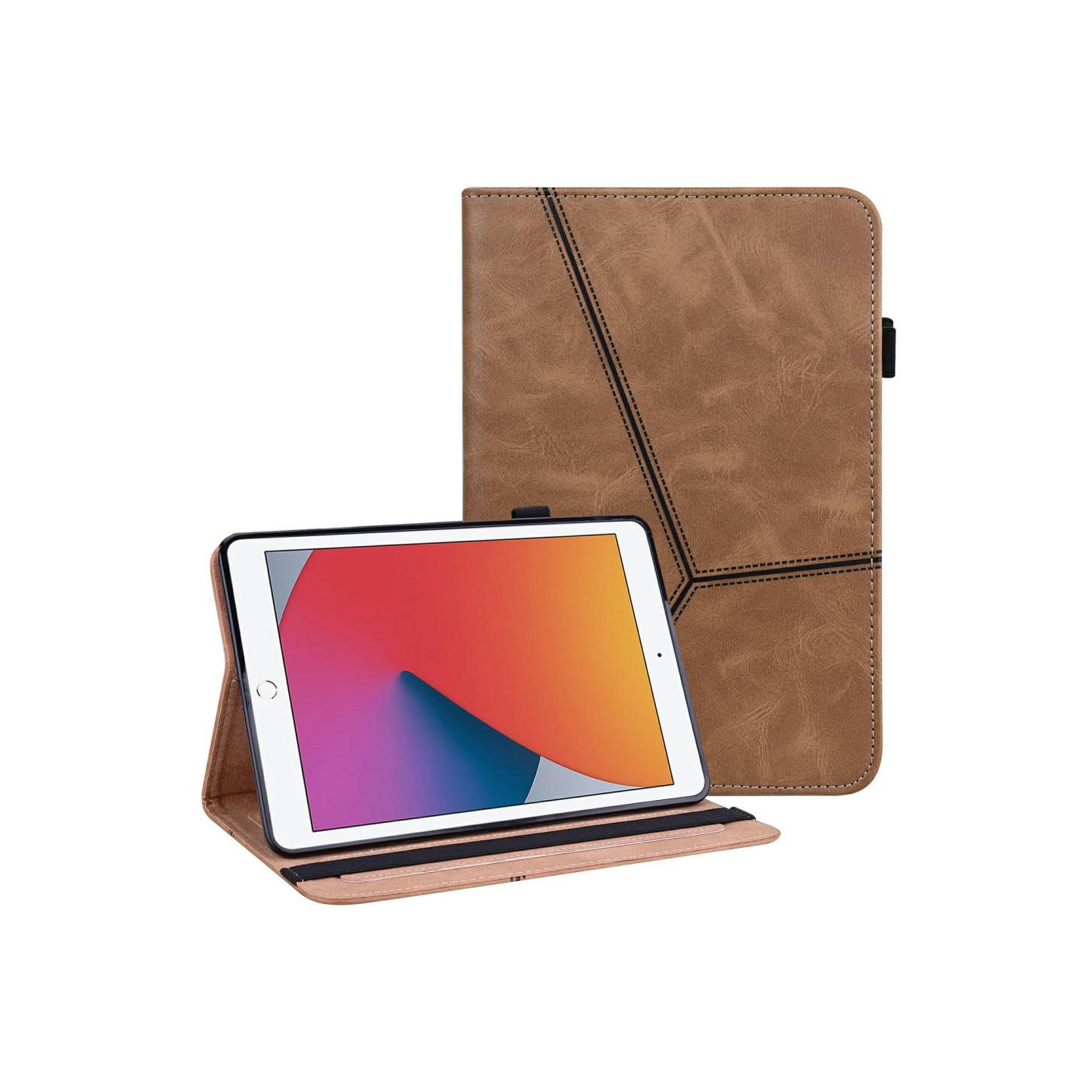 For iPad 10.2 (2021)/(2020)/(2019) Plain PU - Leather Tablet Cover