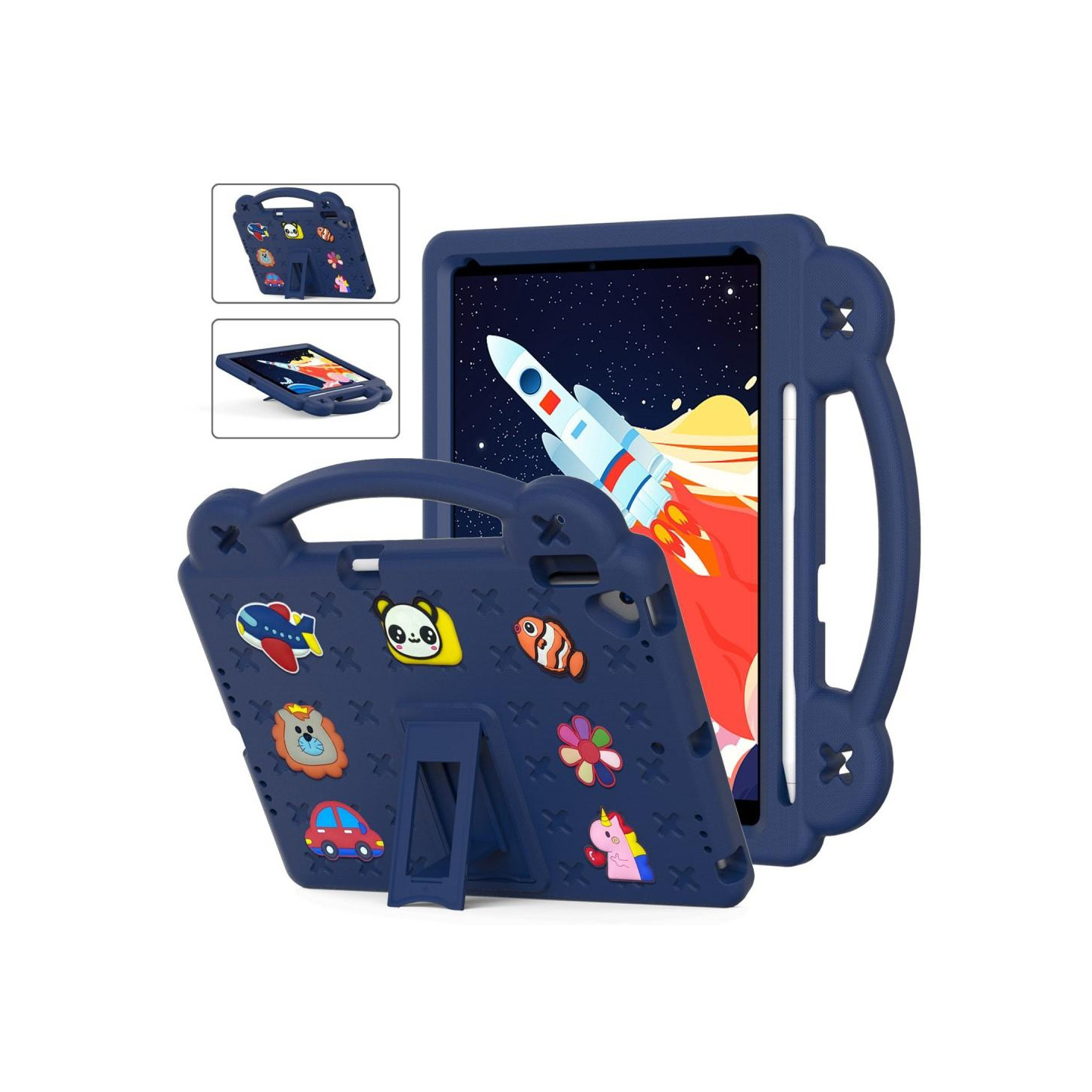 Apple iPad 10.2 2021 2020 2019 Shockproof EVA Foam Stand Shell - Navy Blue