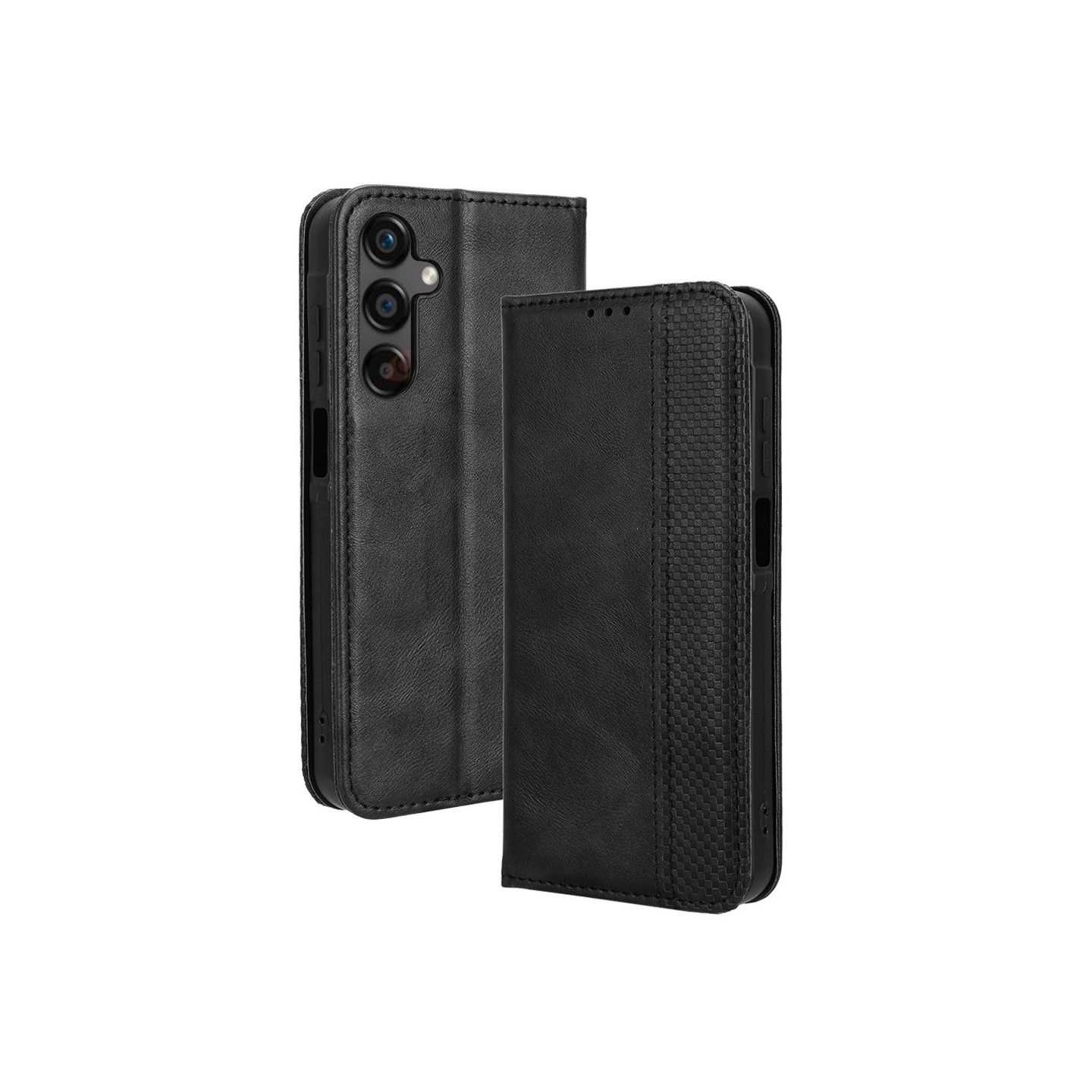 Wallet Stand Flip Phone Case for Samsung Galaxy A25 - Black