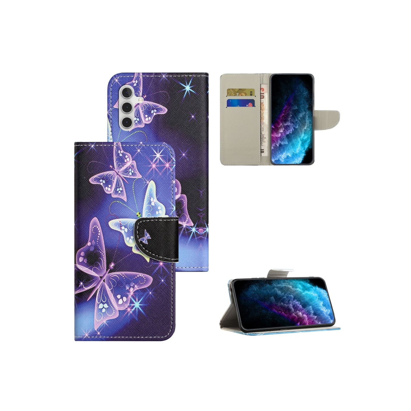 Til Samsung Galaxy A15 Lommebok - deksel Mønsterdeksel