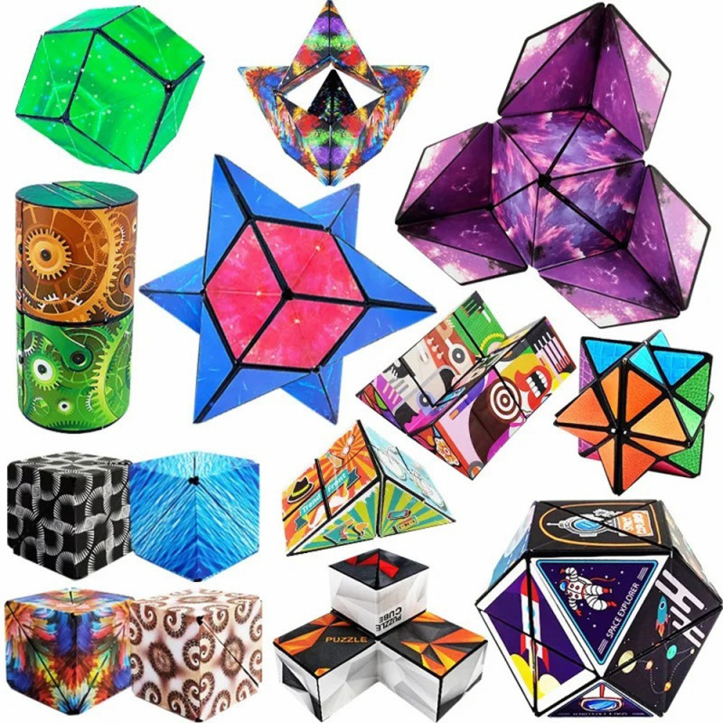 Fidget 6x6x6cm 3D magnetisk kube skiftende magisk terningpuslespill