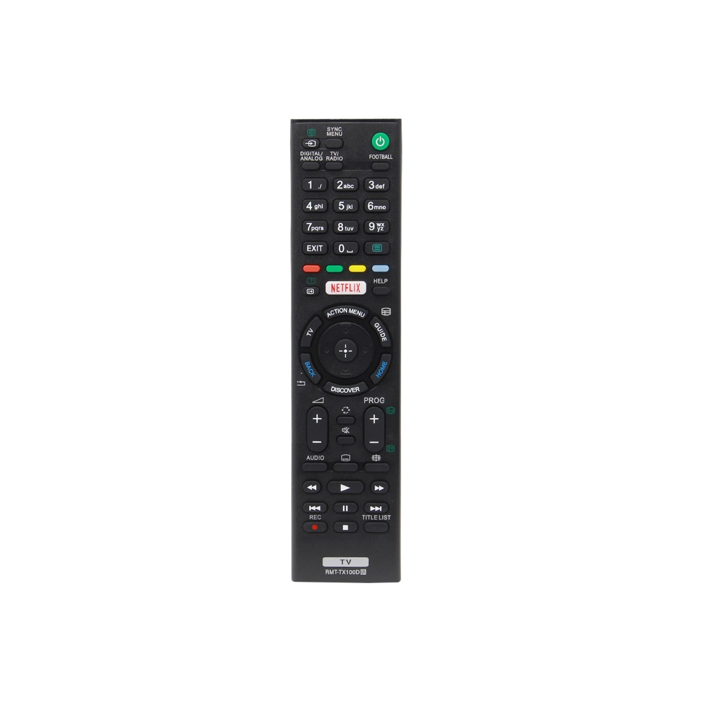 TV remote control Replacement for RMT - TX100D Sony TV