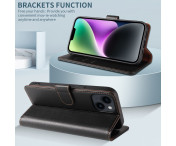 Till iPhone 15 Plus Retro Plånboksfodral / Fodral - Svart