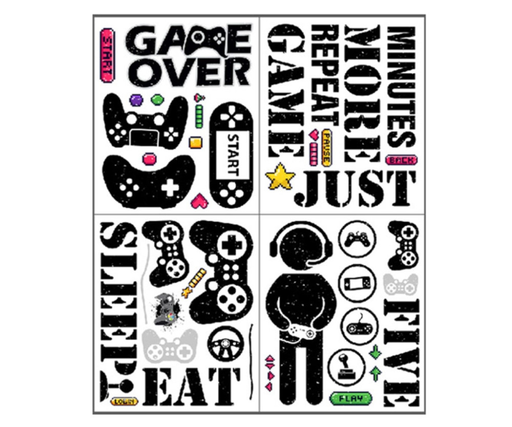 25*30 cm TV-spel väggdekal PVC-klistermärke Gamer-temadekoration