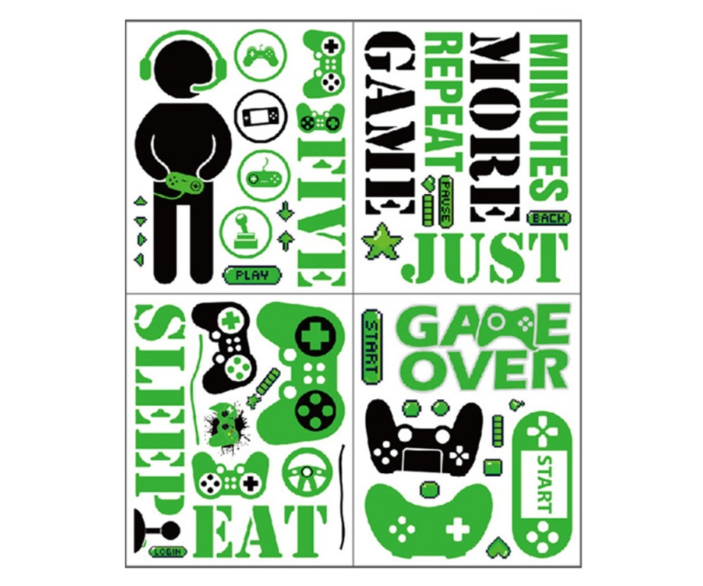 25*30 cm TV-spel väggdekal PVC-klistermärke Gamer-temadekoration
