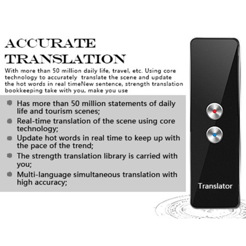 T8+ Bluetooth 40 Language Speech Instant Translator Travel Learning