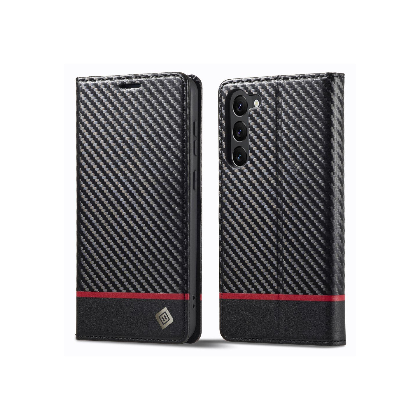 LC.IMEEKE Wallet Case for Samsung Galaxy S24 - Black