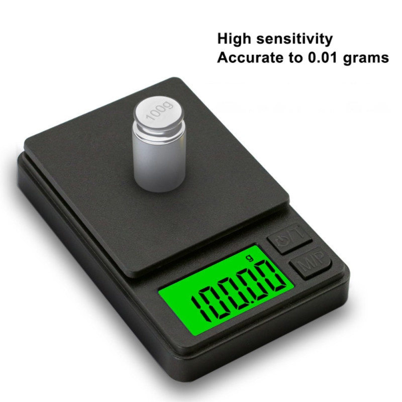 Scale Digital Scale Mini Compact veier 0,01 gram opp til 200 gram