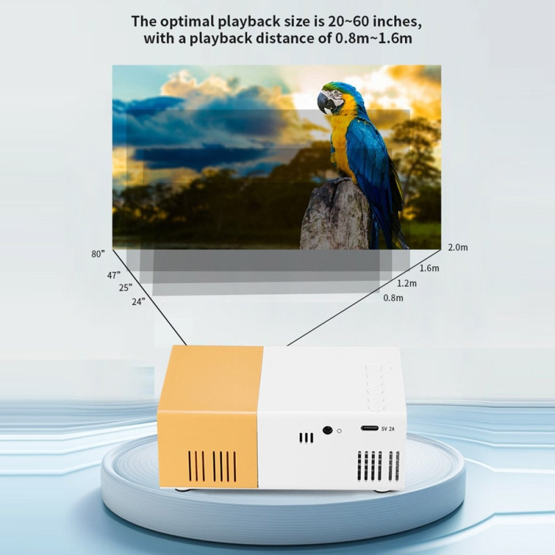 Projektor Hjemmekino HD Bærbar LED-projektor Lerretspeiling Støtter 1080P