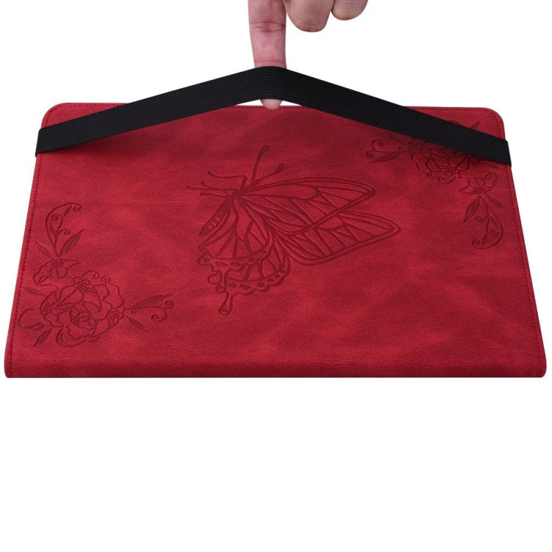 For iPad 10.9 (2022) Tablet Case Cover Buterfly Imprinting - Red