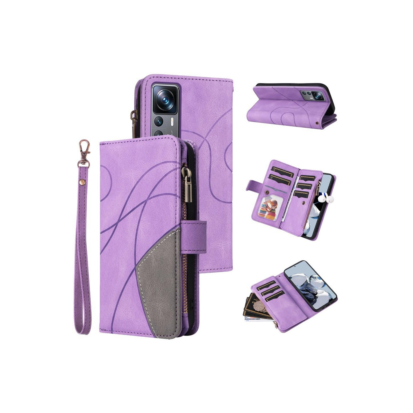 KT - monitoimisarja - 5 Xiaomi 12T/12T Pro - puhelinkotelolle - violetti