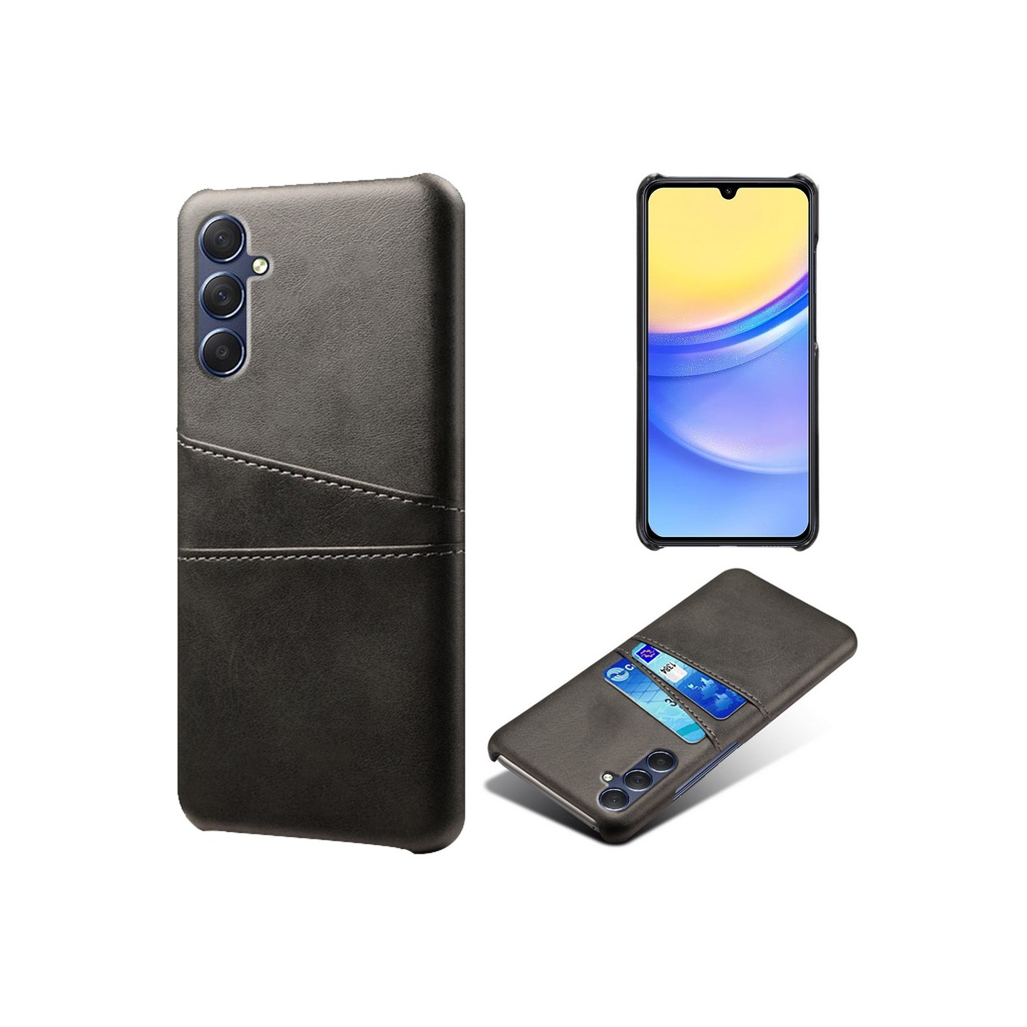 Til Samsung Galaxy A15 KSQ PU - læderbelagt skal hårdt etui