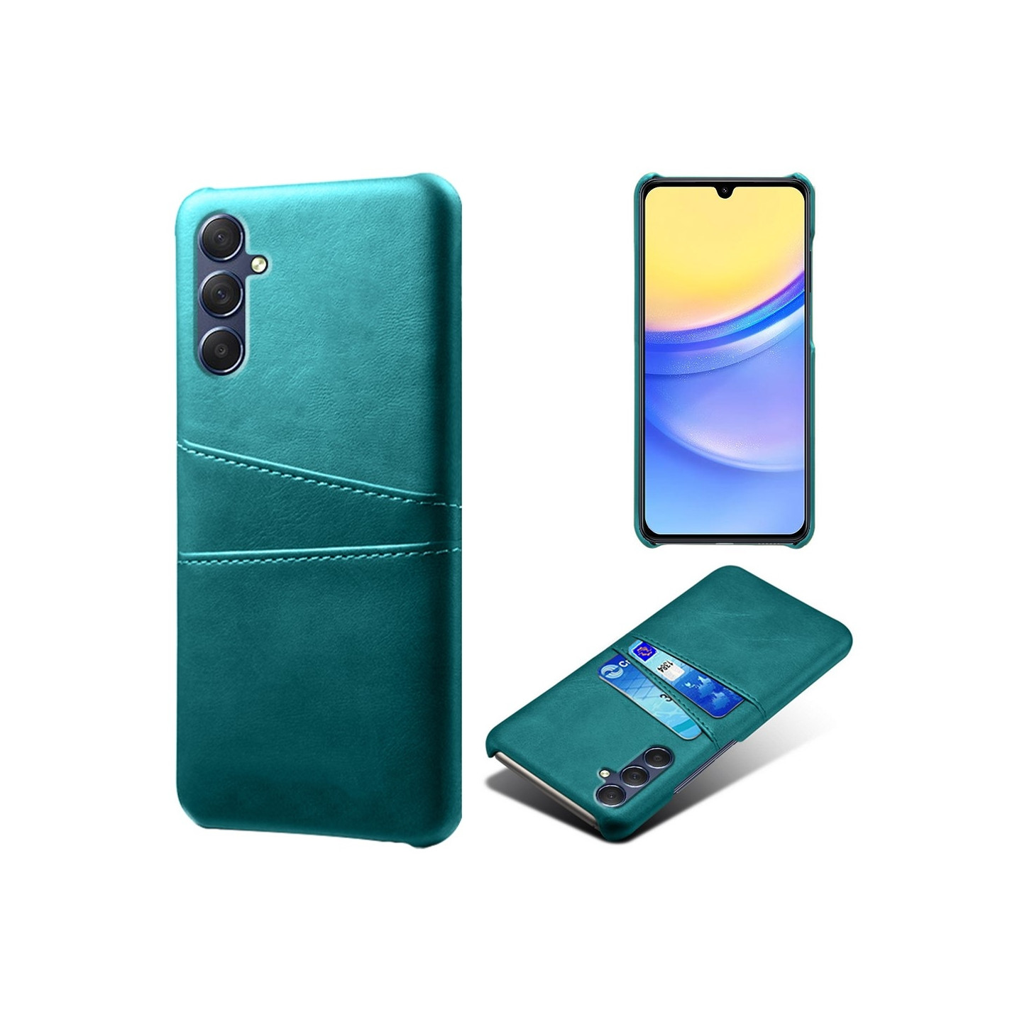 Til Samsung Galaxy A15 KSQ PU - læderbelagt skal hårdt etui