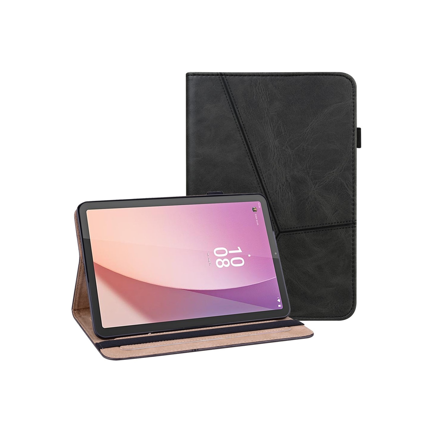 Til Lenovo Tab M9 Sammenleggbart Veske - Svart