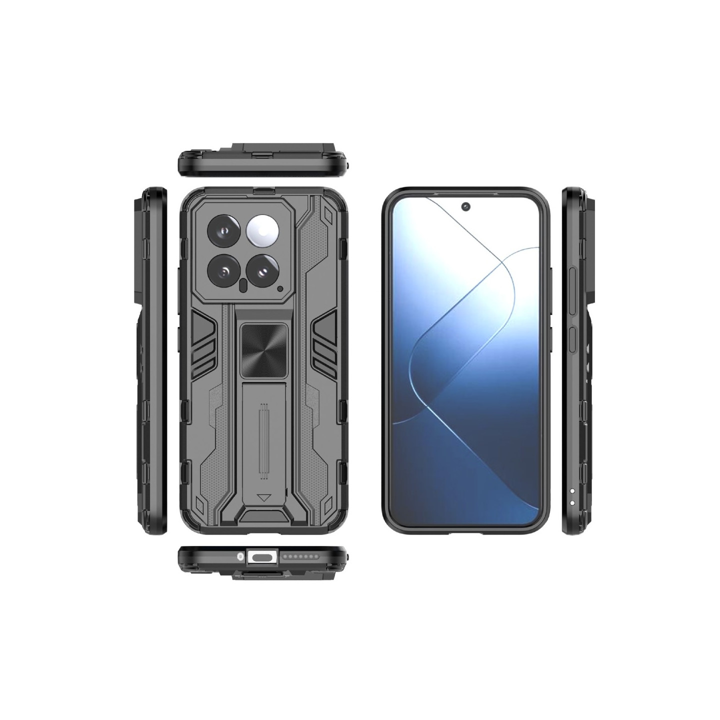 For Xiaomi 14 Dekseldeksel Bakdeksel med stativ