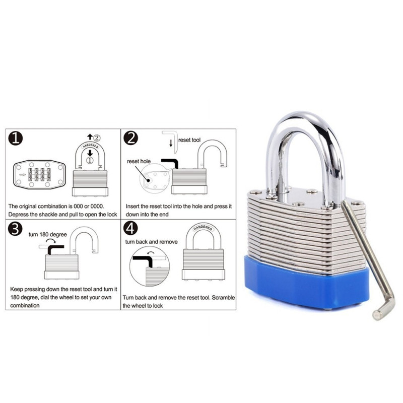 Combination Padlock Anti - theft Security Padlock Storage Cabinet