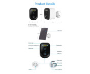 ESCAM QF370 3MP WiFi Kamera PIR Night Vision IP-kamera solpanel