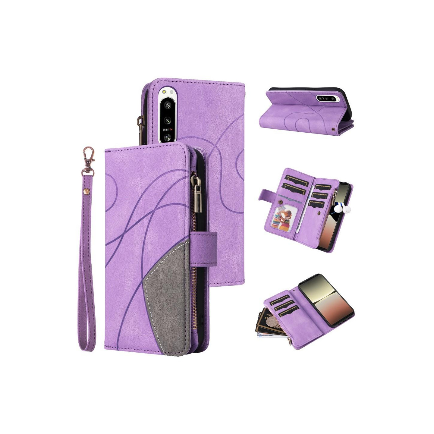 KT Multi - function Series - 5 For Sony Xperia 5 IV Phone Case - Purple
