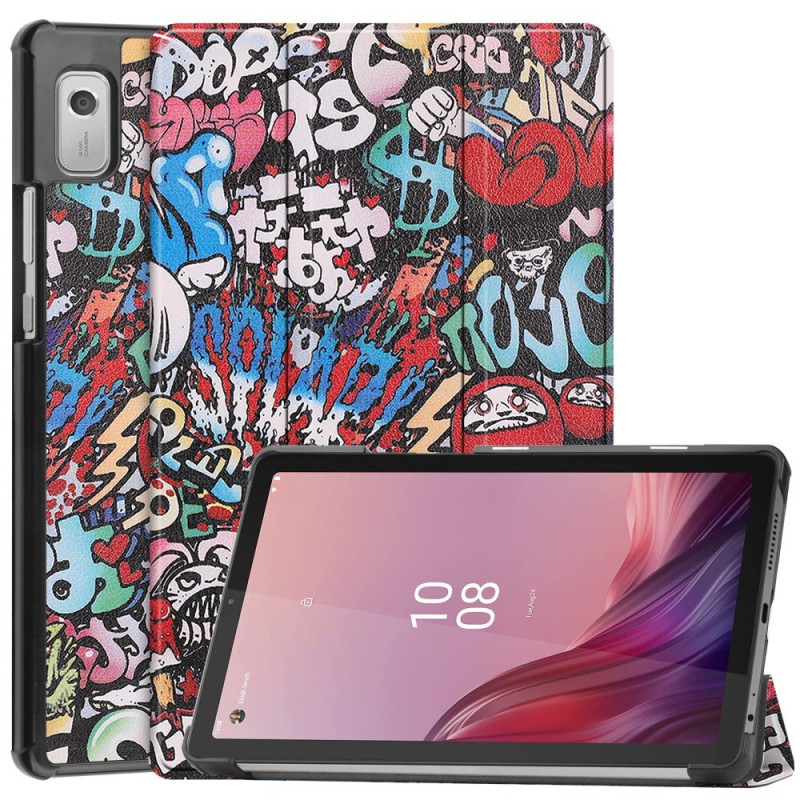 Lenovo Tab M9 kolminkertainen jalustan kansi - Graffiti