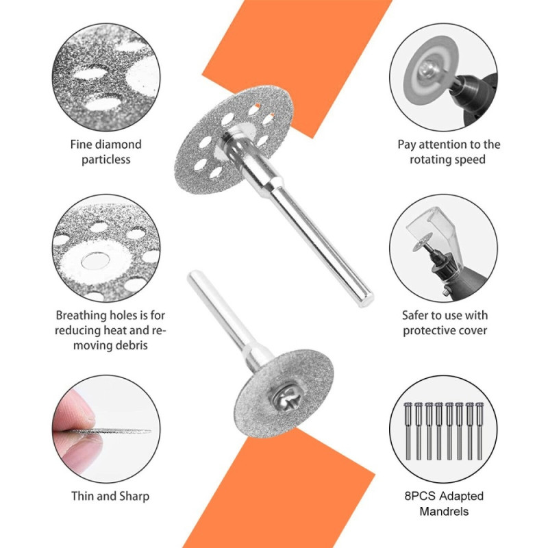 50 pcs Diamond cut cutting discs precious stones Glass ceramics