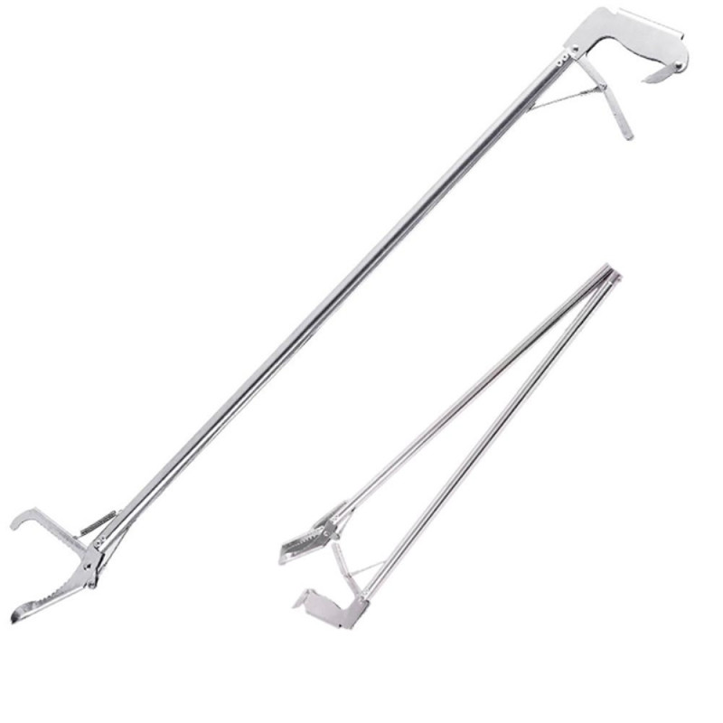 Stainless steel snake tongs reptile catcher with lock - 1.5 m