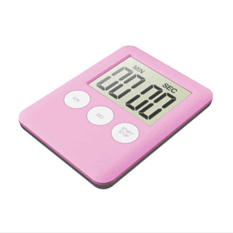 Thin Kitchen Timer Timer Large Screen Digital Magnetic Countdown - Pink