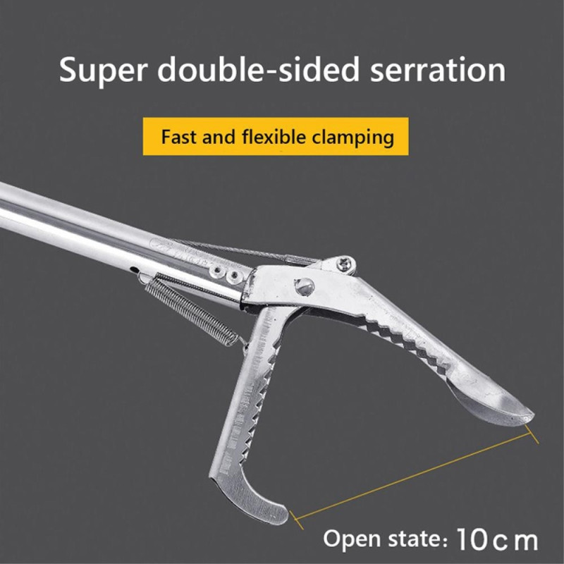 Stainless steel snake tongs reptile catcher with lock - 1.5 m