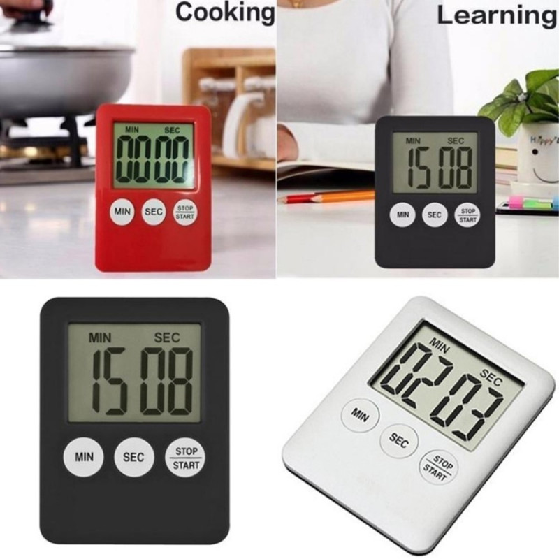 Thin Kitchen Timer Timer Large Screen Digital Magnetic Countdown - Dark Blue