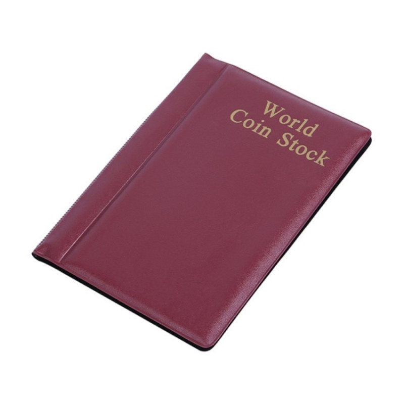 Valutamyntalbum Myntvalutasamling Binder Lommemynt - Rød