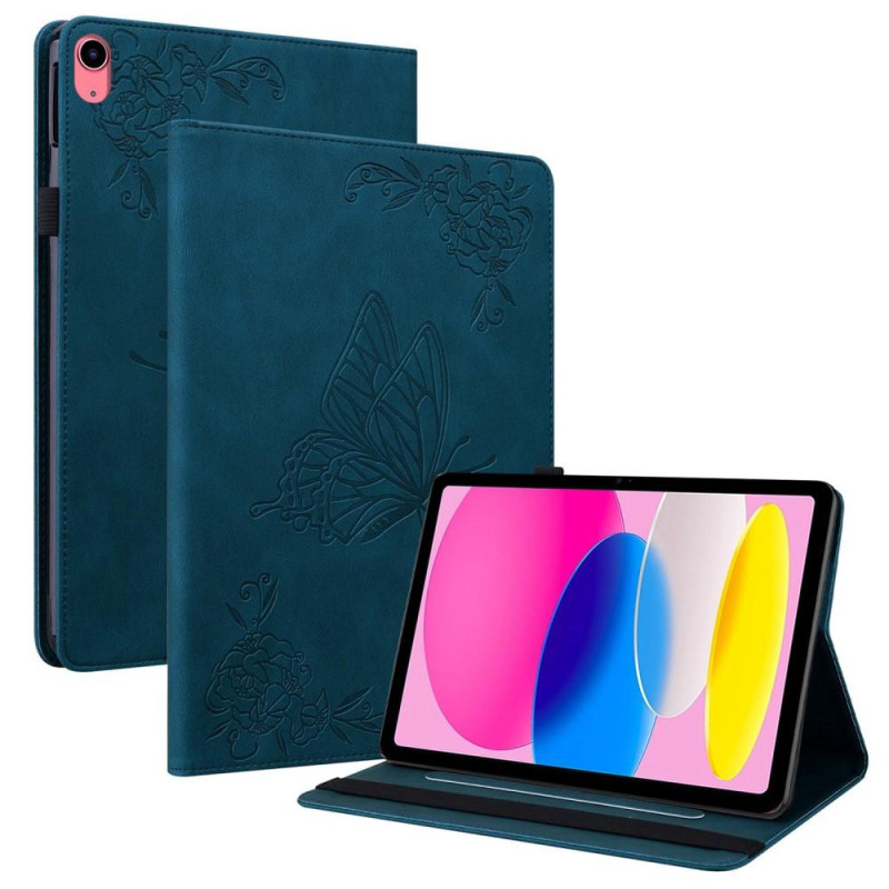 For iPad 10.9 (2022) Tablet Case Cover Buterfly Imprinting - Blue