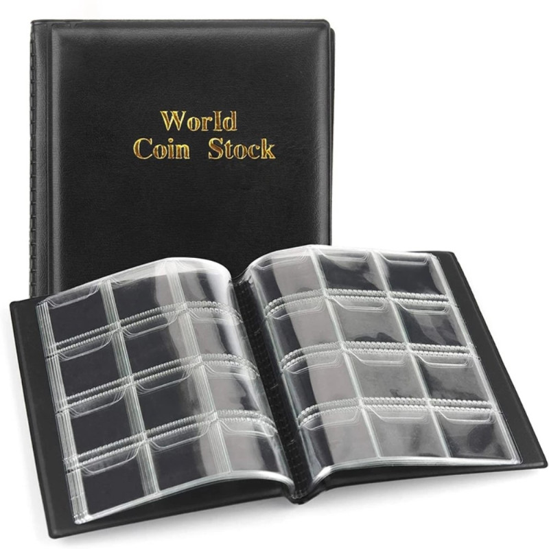 Currency Coin Album Collection Binder Pocket Coin - Black
