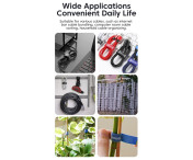 5m Organisera Klippbar Kabelhantering Kardborr Återanvändbar