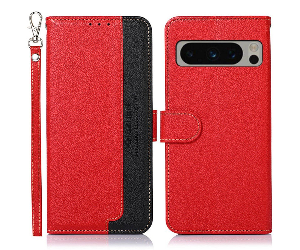 KHAZNEH Plånboksfodral till Google Pixel 8 Pro - Röd/Svart