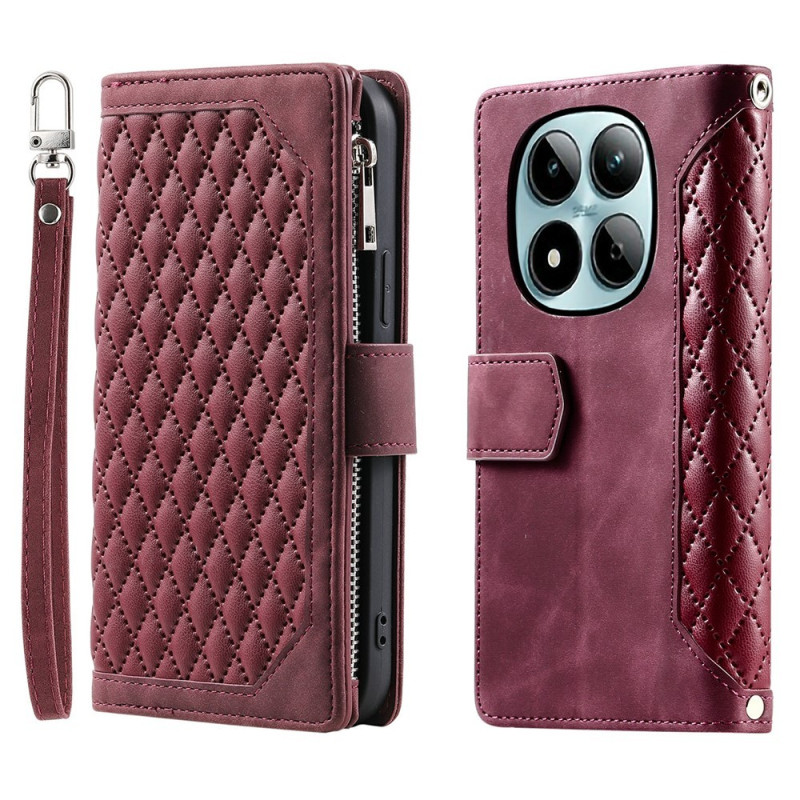 Til Xiaomi Redmi Note 15 Pro 5G Zipper Wallet Case Rhombus Telefoncover