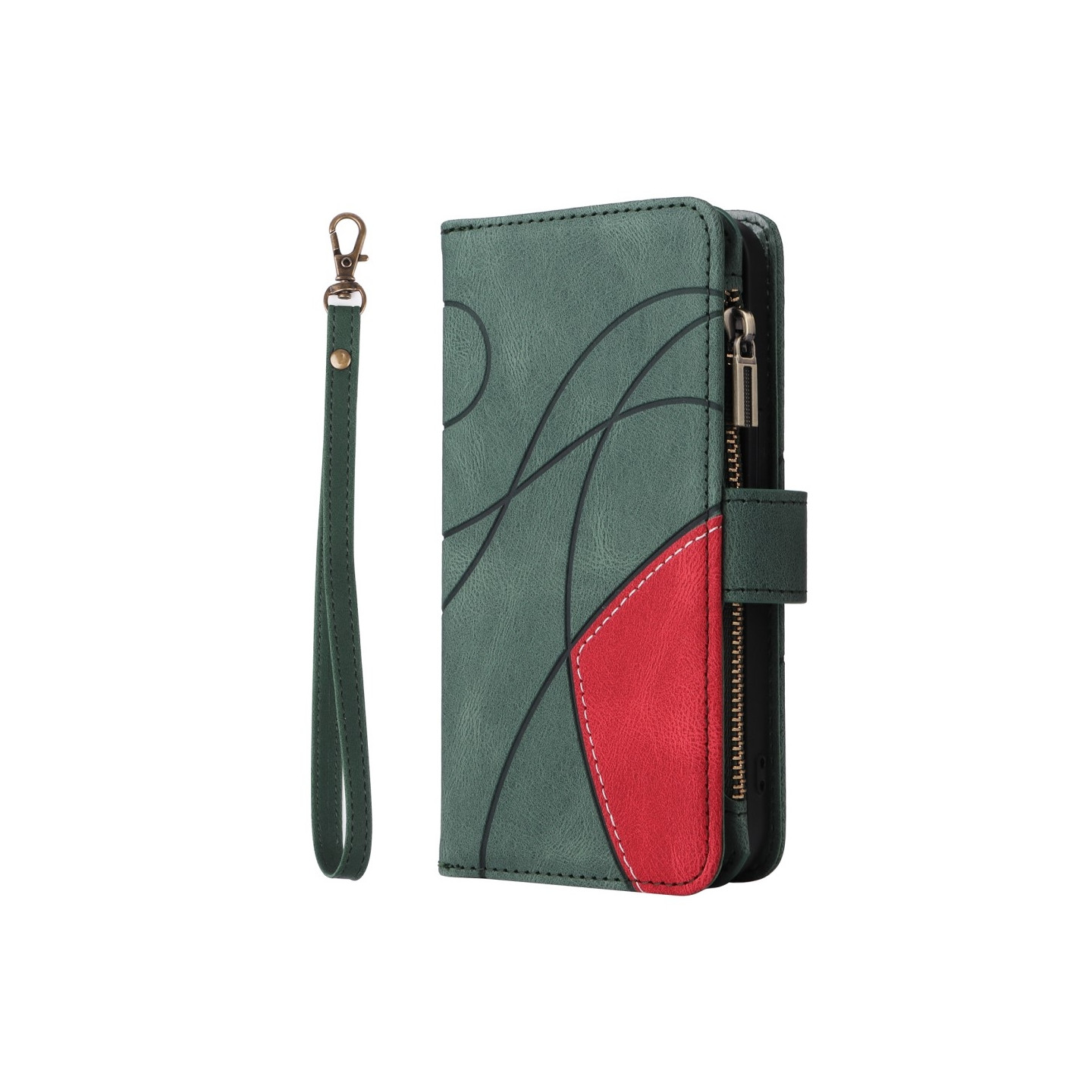 KT Wallet Case for Xiaomi Redmi 13C - Green - Red
